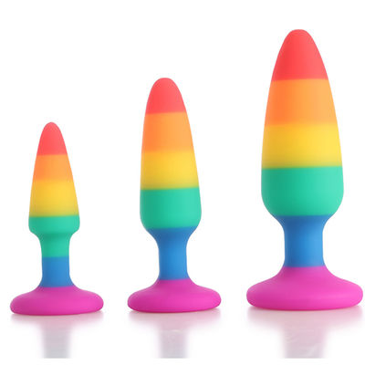 El estímulo ROHS del punto de Toy Butt Plug G del sexo del pene del consolador del arco iris aprobó