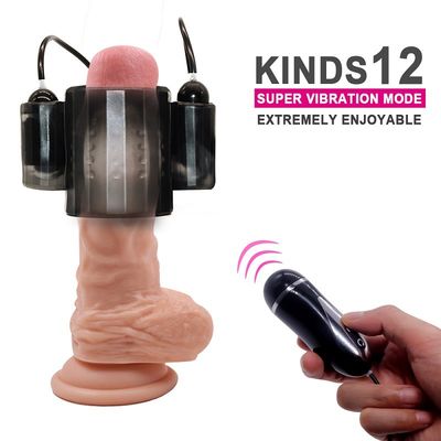 estímulo teledirigido de Ring Couple Sex Toys Electro de la manga del pene del ABS 9v