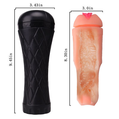 La masturbación masculina realista de la TPE del ABS juega los 24cm Vaginalle oral