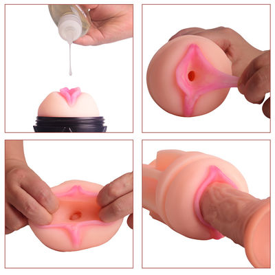 La masturbación masculina realista de la TPE del ABS juega los 24cm Vaginalle oral
