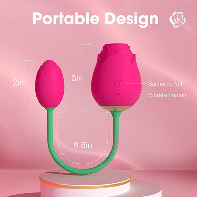 Silicón de la categoría alimenticia del huevo de IPX7 Rose Sucking Remote Control Love