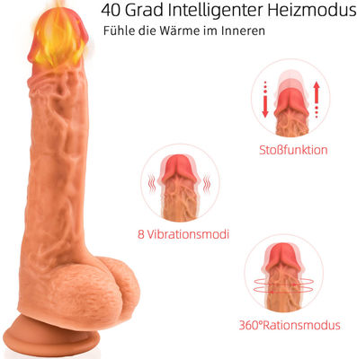Consolador vibrante giratorio inalámbrico de Honey Sex Toys los 23cm de la calefacción