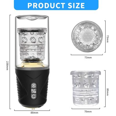 Taza de la masturbación del vibrador 300rpm de la ventosa del ABS de la TPE para los hombres