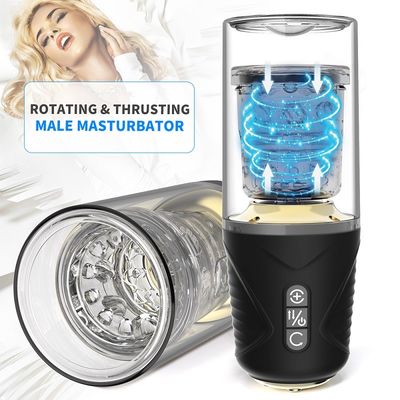 Taza de la masturbación del vibrador 300rpm de la ventosa del ABS de la TPE para los hombres