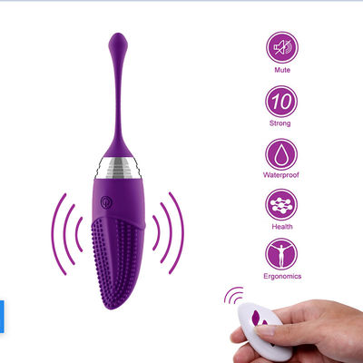 Prenda impermeable teledirigida IPX7 de la frecuencia 100m m del vibrador 10 del huevo del silicón