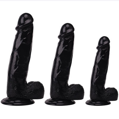 Juguete realista los 22cm Crystal Dick For Women del sexo del consolador de la ventosa