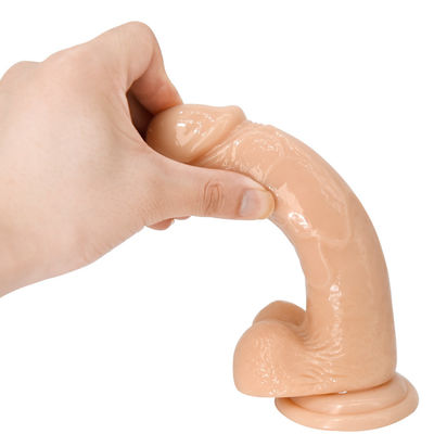 Juguete realista los 22cm Crystal Dick For Women del sexo del consolador de la ventosa