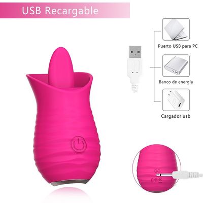 Massager de lamedura eléctrico 7000RPM del huevo de Rose Red Vibrator Sex Toy de la carga por USB