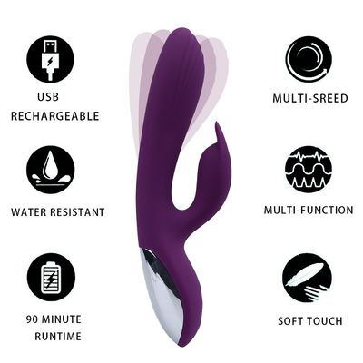 Carga por USB 	velocidad de Toy Healthy Silicone 10 del sexo del vibrador de los 22.5cm
