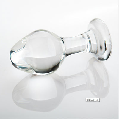 juguetes de cristal del sexo anal del enchufe del extremo de los 8.6cm transparentes para la tienda del sexo de los adultos