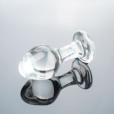 juguetes de cristal del sexo anal del enchufe del extremo de los 8.6cm transparentes para la tienda del sexo de los adultos