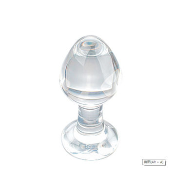 juguetes de cristal del sexo anal del enchufe del extremo de los 8.6cm transparentes para la tienda del sexo de los adultos