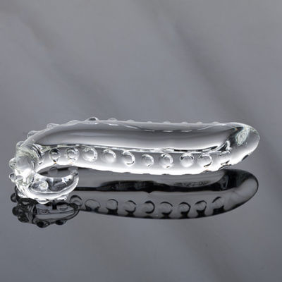 ODM gay largo de Toy Remote Control Butt Plug de la próstata del consolador de cristal rosado del hipocampo