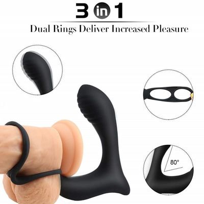 3 en una radio masculina 400mah teledirigido de Ring Vibrator Personalised Butt Plug