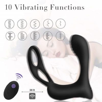 3 en una radio masculina 400mah teledirigido de Ring Vibrator Personalised Butt Plug