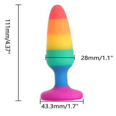 El estímulo ROHS del punto de Toy Butt Plug G del sexo del pene del consolador del arco iris aprobó