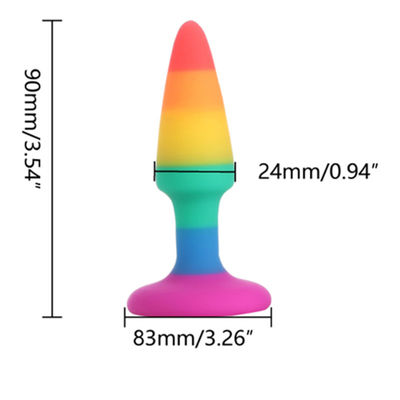 El estímulo ROHS del punto de Toy Butt Plug G del sexo del pene del consolador del arco iris aprobó