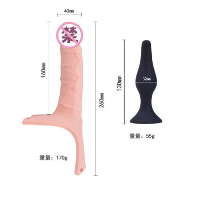 Correa hueco ajustable en la manga amistosa del pene de la piel flexible de Dong los 26cm