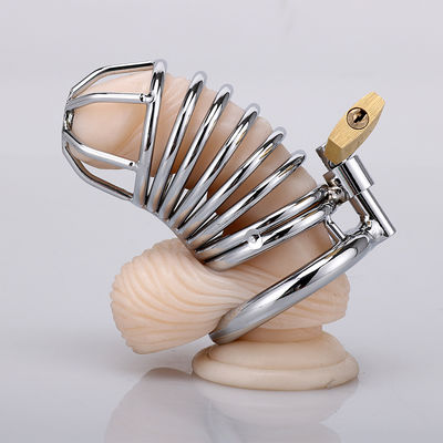 Pequeño metal bloqueable Chastity Cage Vibrator Cock Ring 45m m para el gay