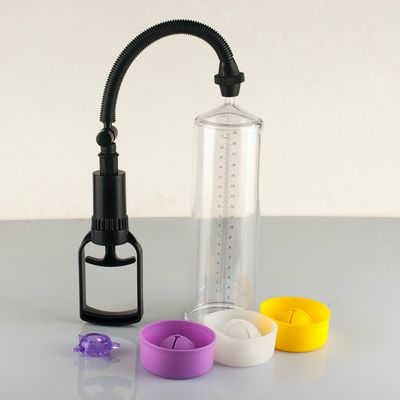 Eco para hombre del suplemento el 19cm de los juguetes del sexo de la bomba de vacío del pene del ABS amistoso